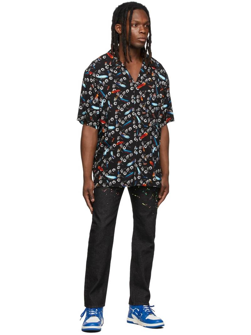 Marcelo Burlon County Of Milan Black Graphic Shirt outlook
