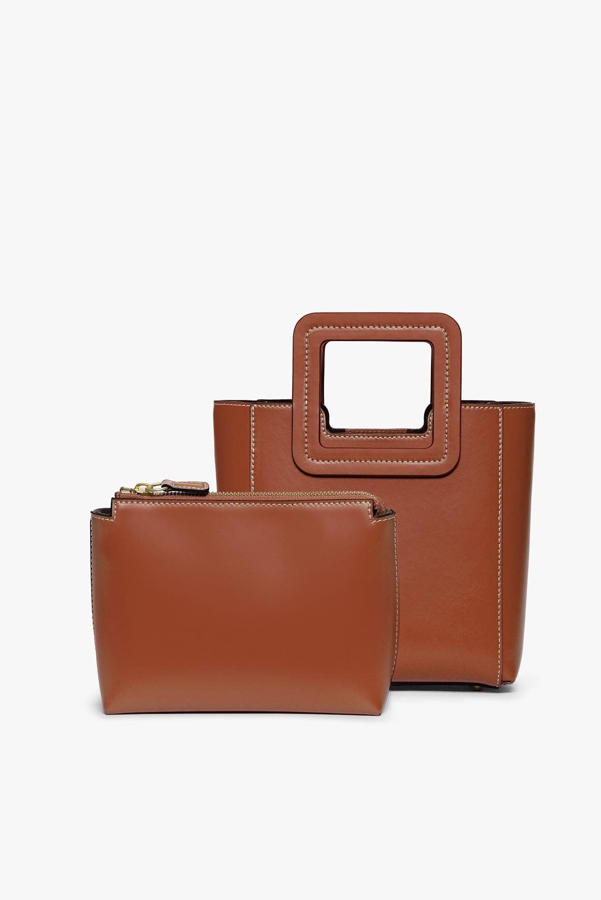 STAUD MINI SHIRLEY LEATHER BAG | SADDLE - 3