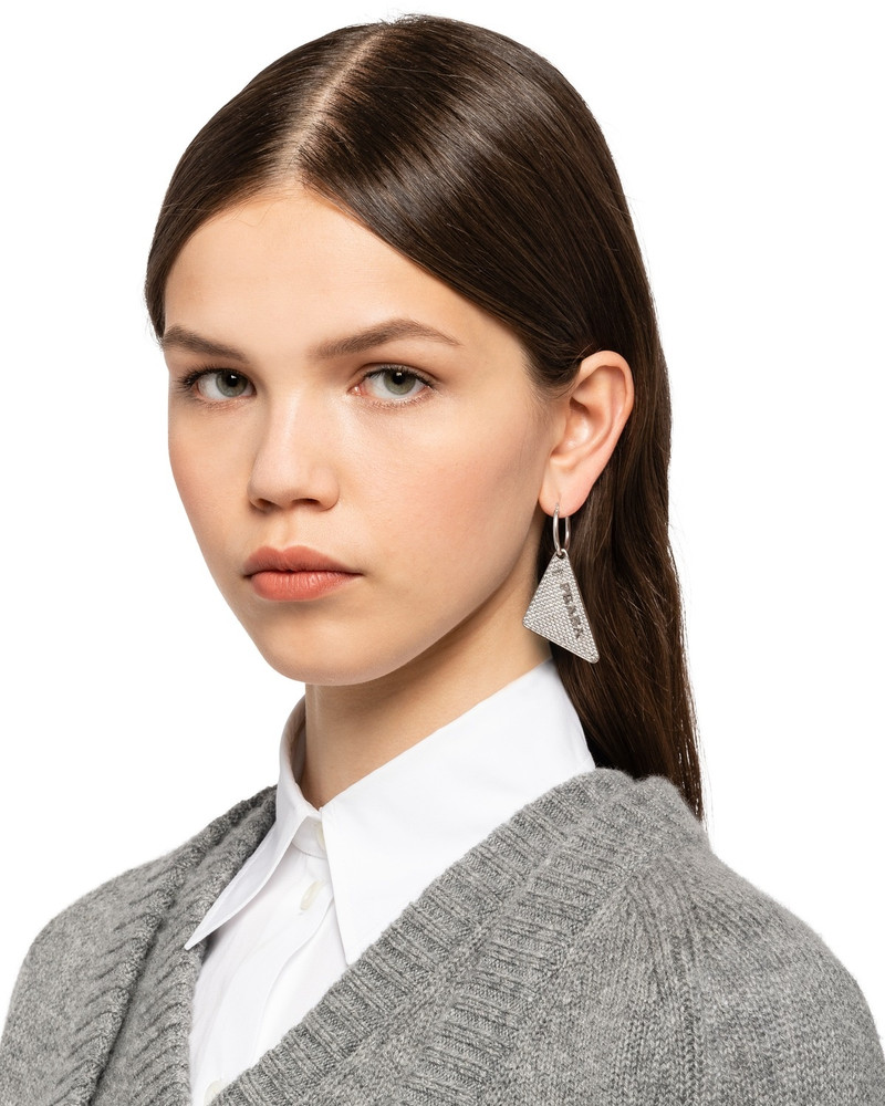 Prada Crystal Logo Jewels left earring outlook