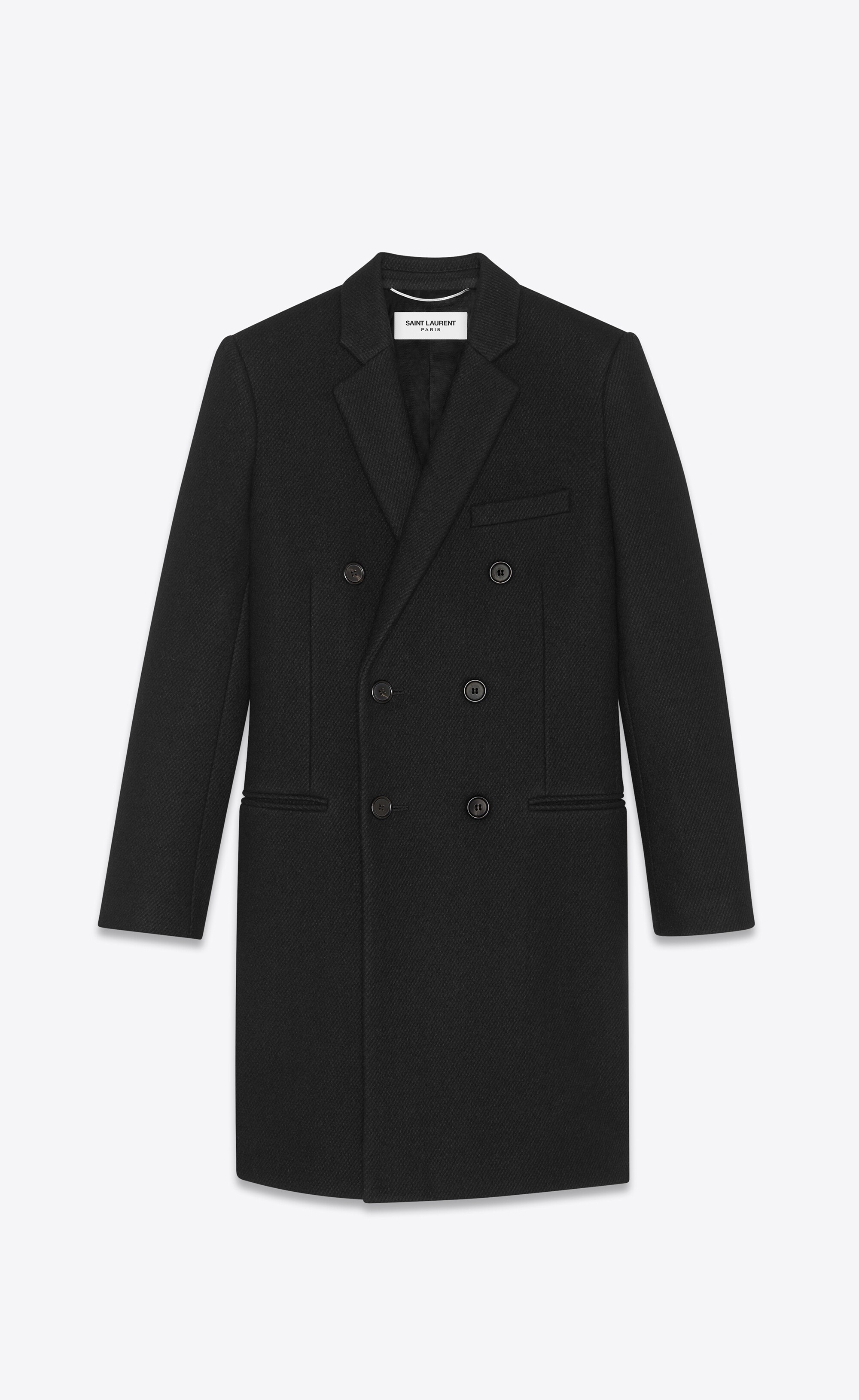 wool-twill long coat - 1