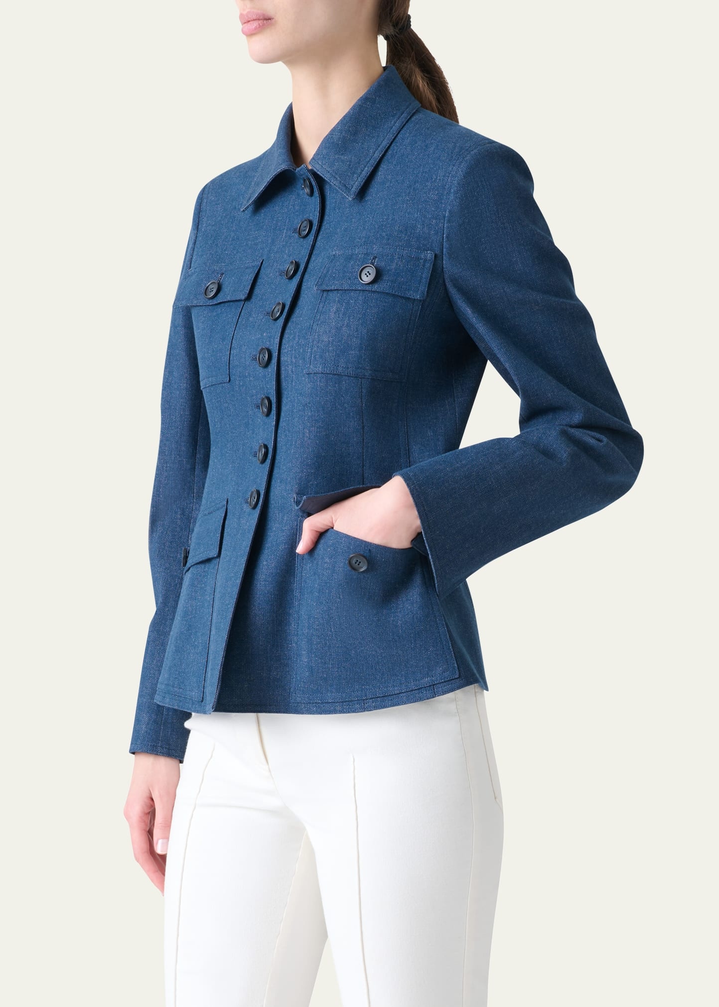 Delia Stretch Denim Jacket - 4
