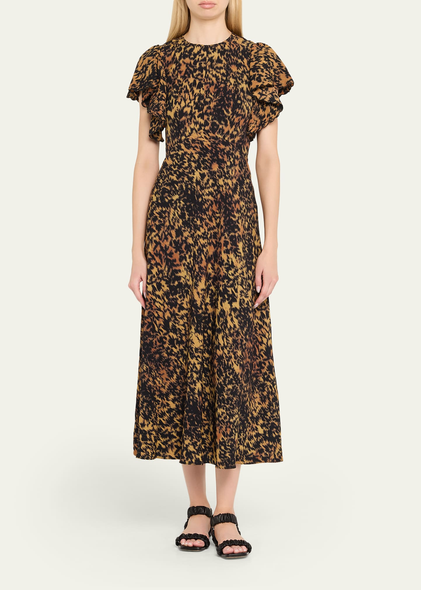 Blithe Flutter-Sleeve Midi Dress - 2