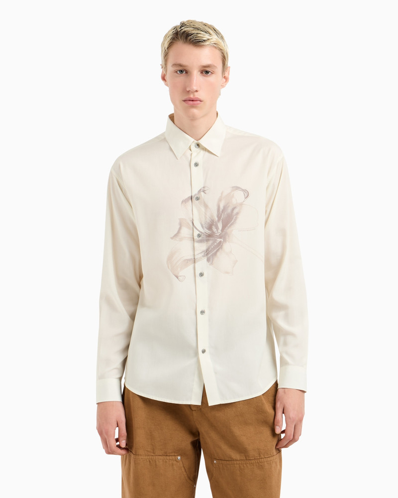 EMPORIO ARMANI ASV LYOCELL BLEND SHIRT WITH LILY PRINT outlook