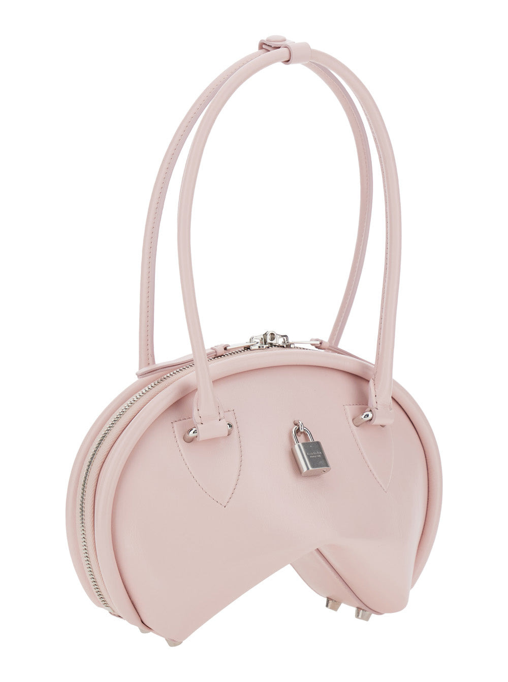 Acne Studios Women Pink Handbag With Two Top Handles And Logo Plaque On The Front In Leather Woman - 3