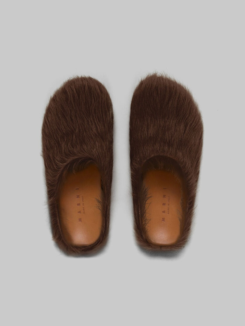 DARK BROWN LONG-HAIR CALFSKIN FUSSBETT SABOT 4