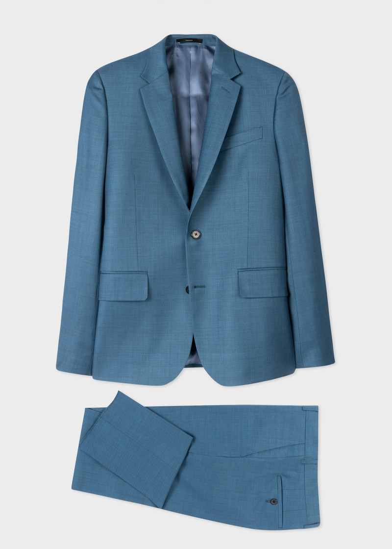 Tailored-Fit Sharkskin Wool Suit 1