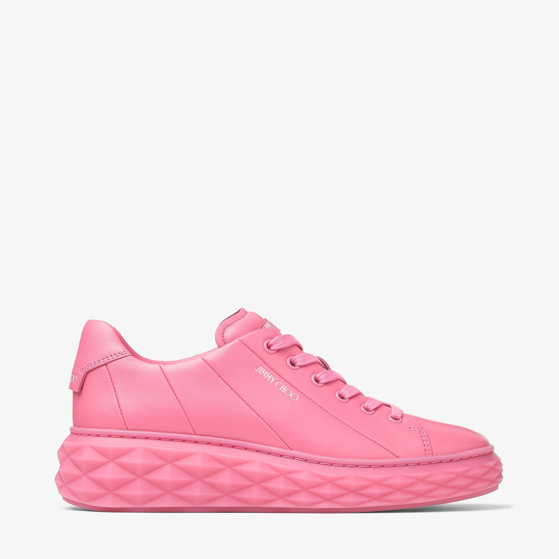 Diamond Light Maxi/F
Candy Pink Nappa Leather Low-Top Trainers with Platform Sole - 1