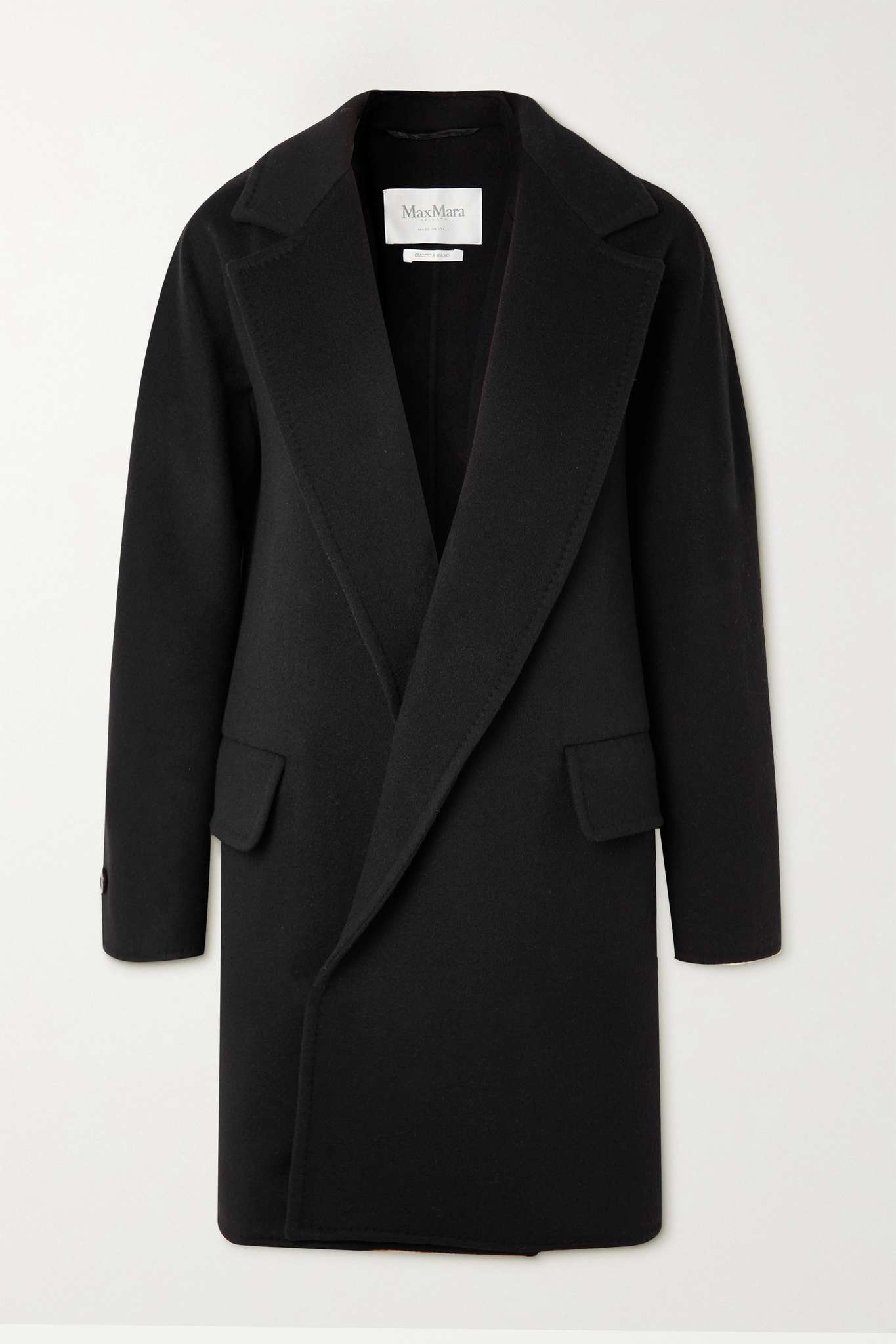 Double-breasted wool and cashmere-blend coat - 1