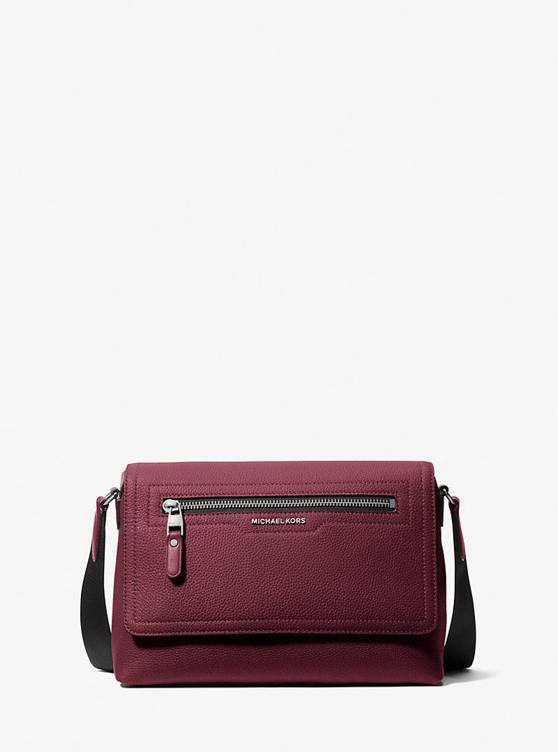 Hudson Small Pebbled Leather Messenger Bag 1