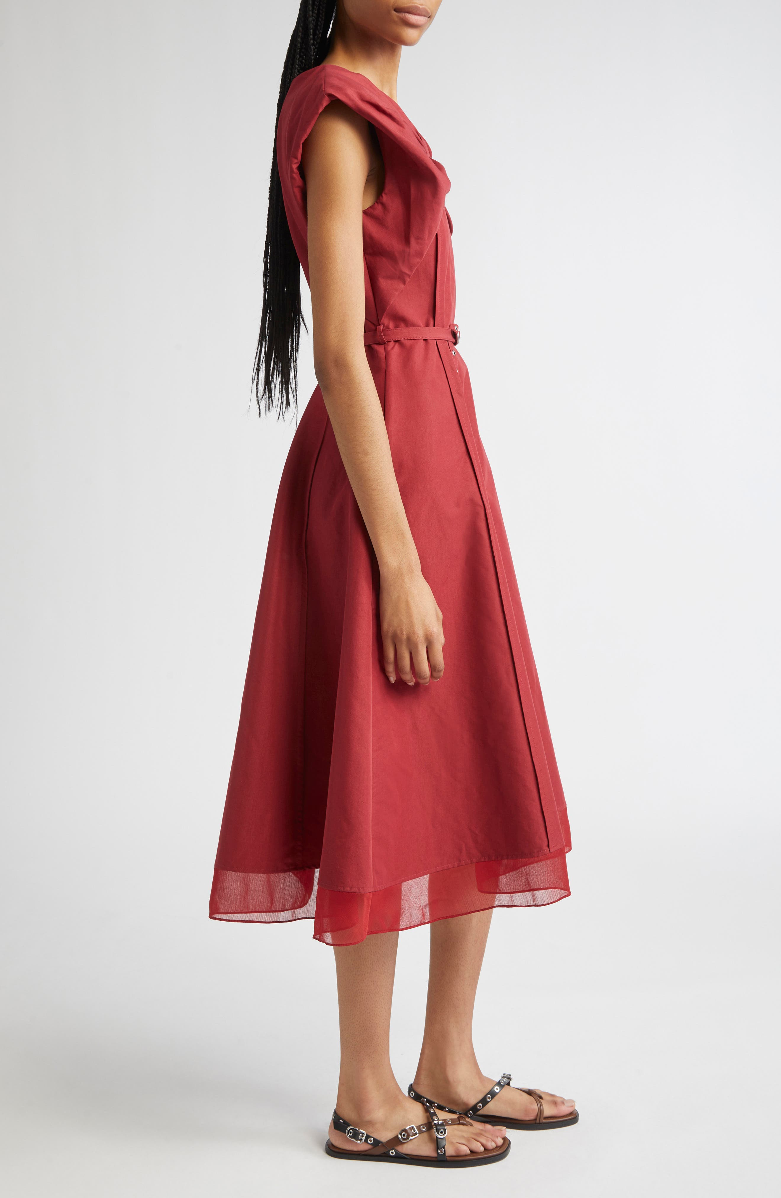 3.1 Phillip Lim Bow Belted Midi Dress in Crimson at Nordstrom - 3