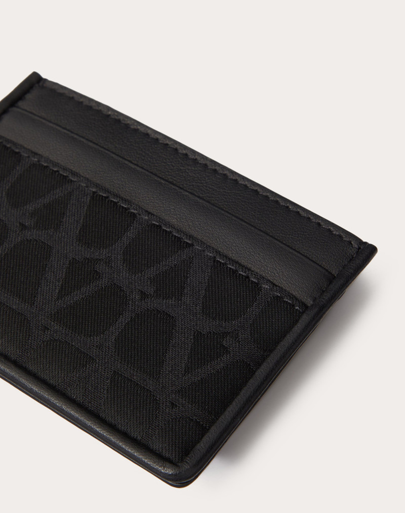 TOILE ICONOGRAPHE CARD HOLDER IN TECHNICAL FABRIC WITH LEATHER DETAILS 2