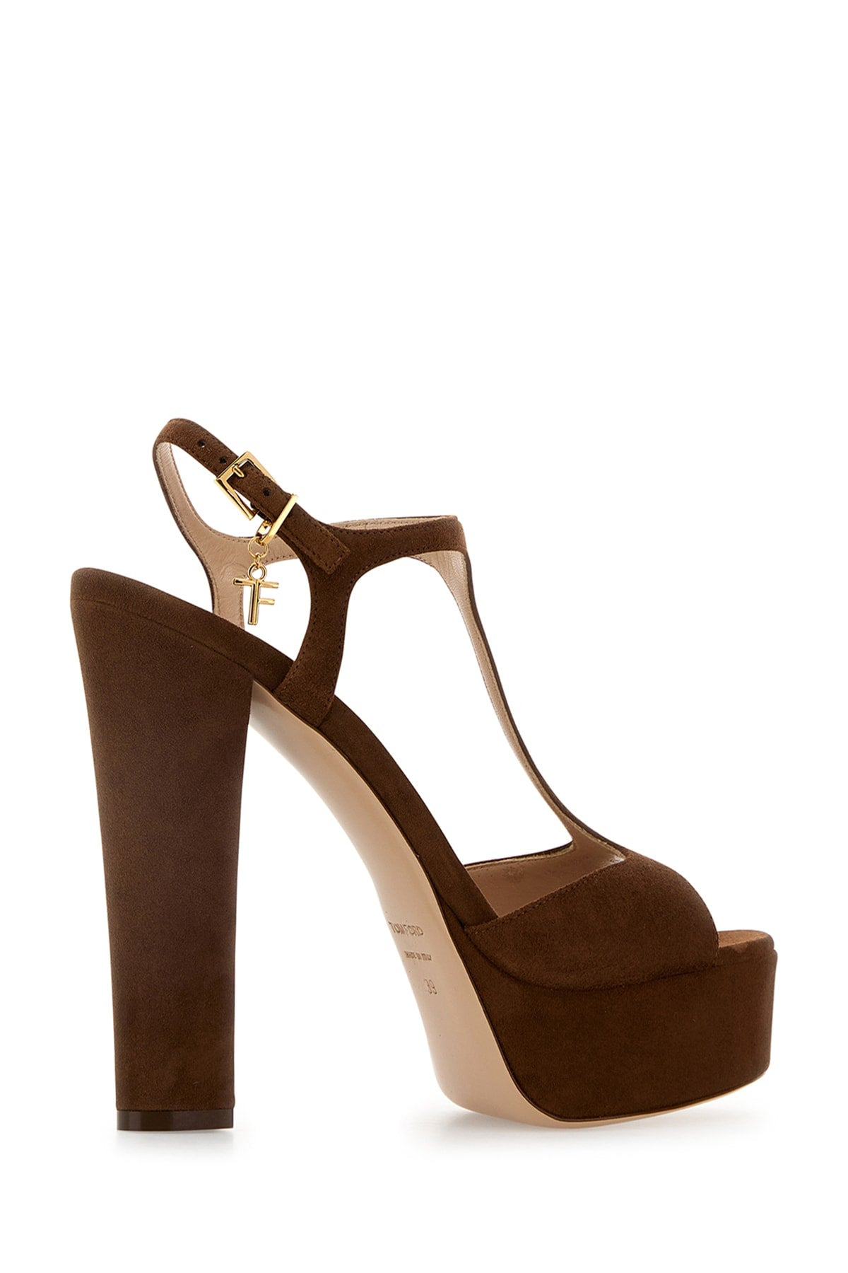 Tom Ford Women Chocolate Suede Angelina Sandals - 3