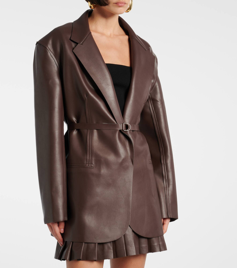 Oversized faux leather blazer 5
