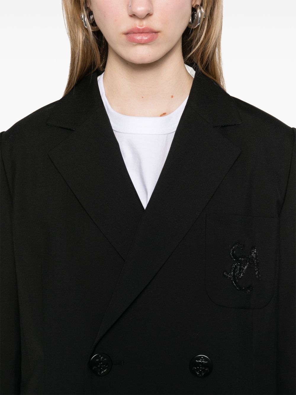 logo-appliqué blazer - 5