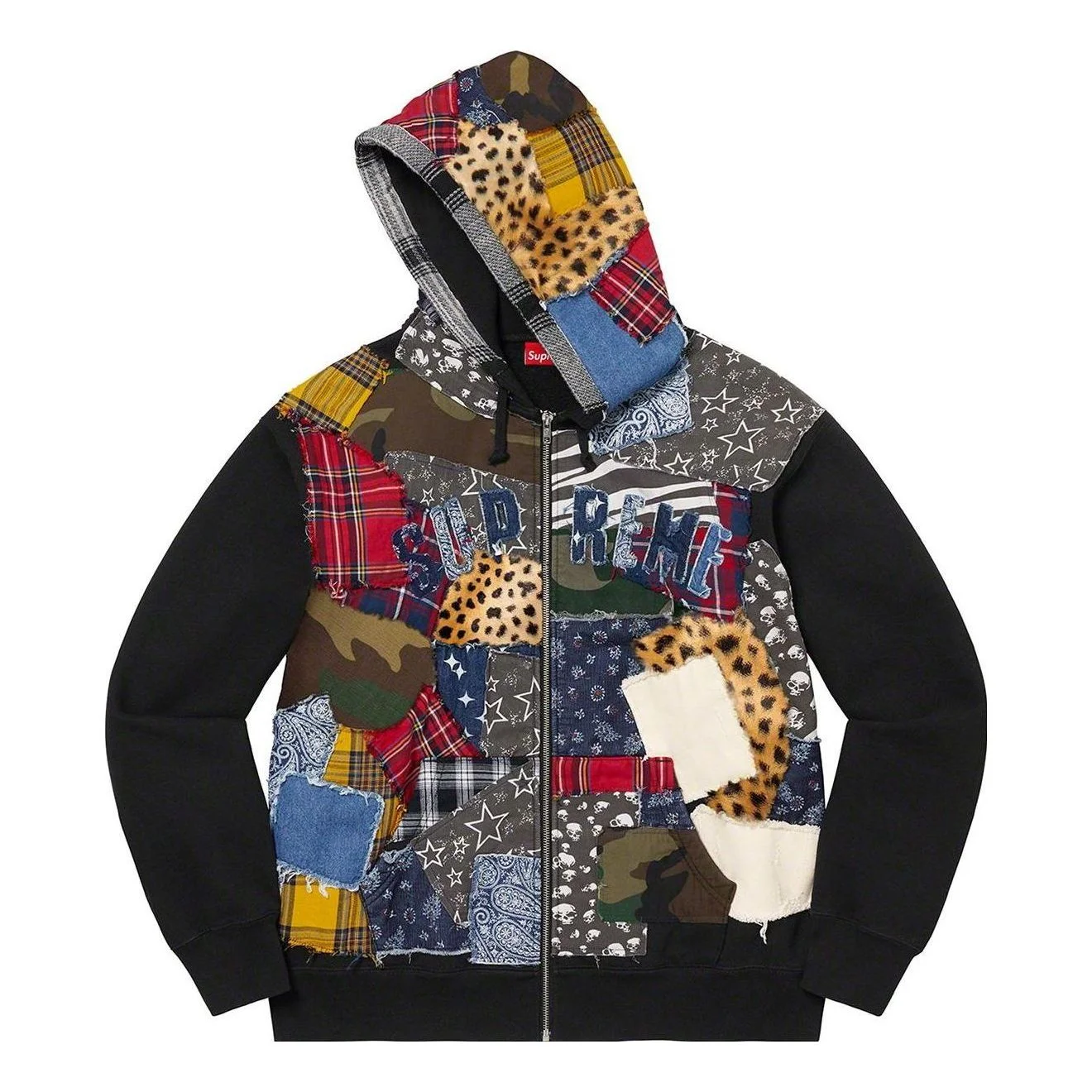Supreme Patchwork Zip Up Hooded Sweatshirt 'Multi-Color' SUP-FW22-764 - 1