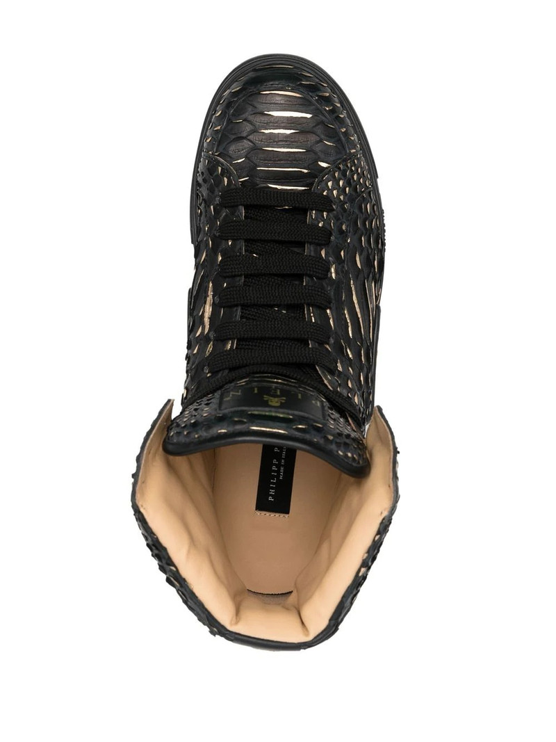 snakeskin-effect high-top sneakers 4