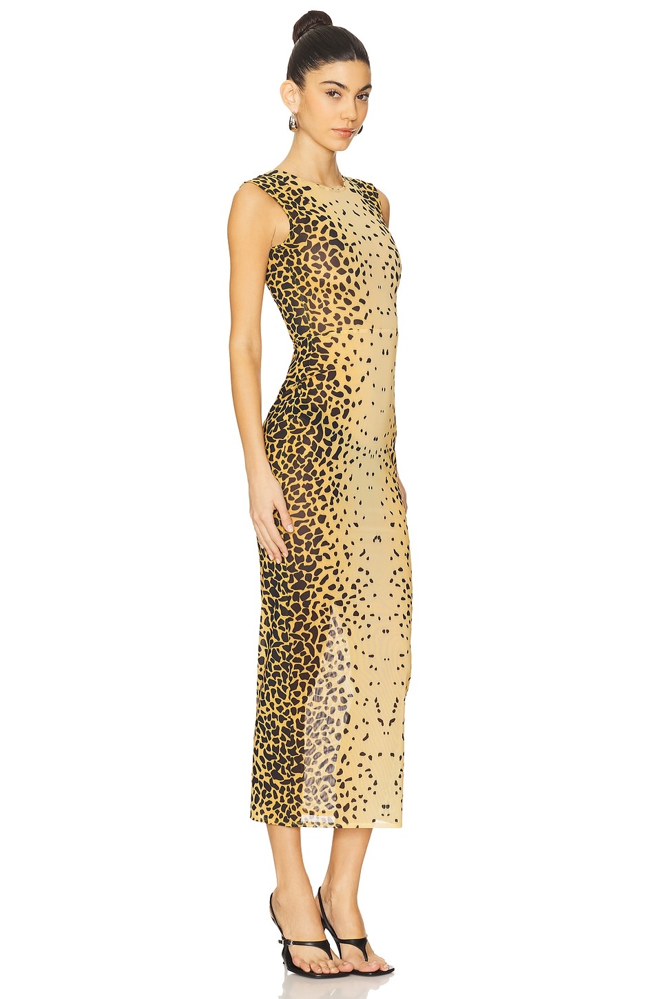 Sleeveless Power Mesh Midi Dress - 2