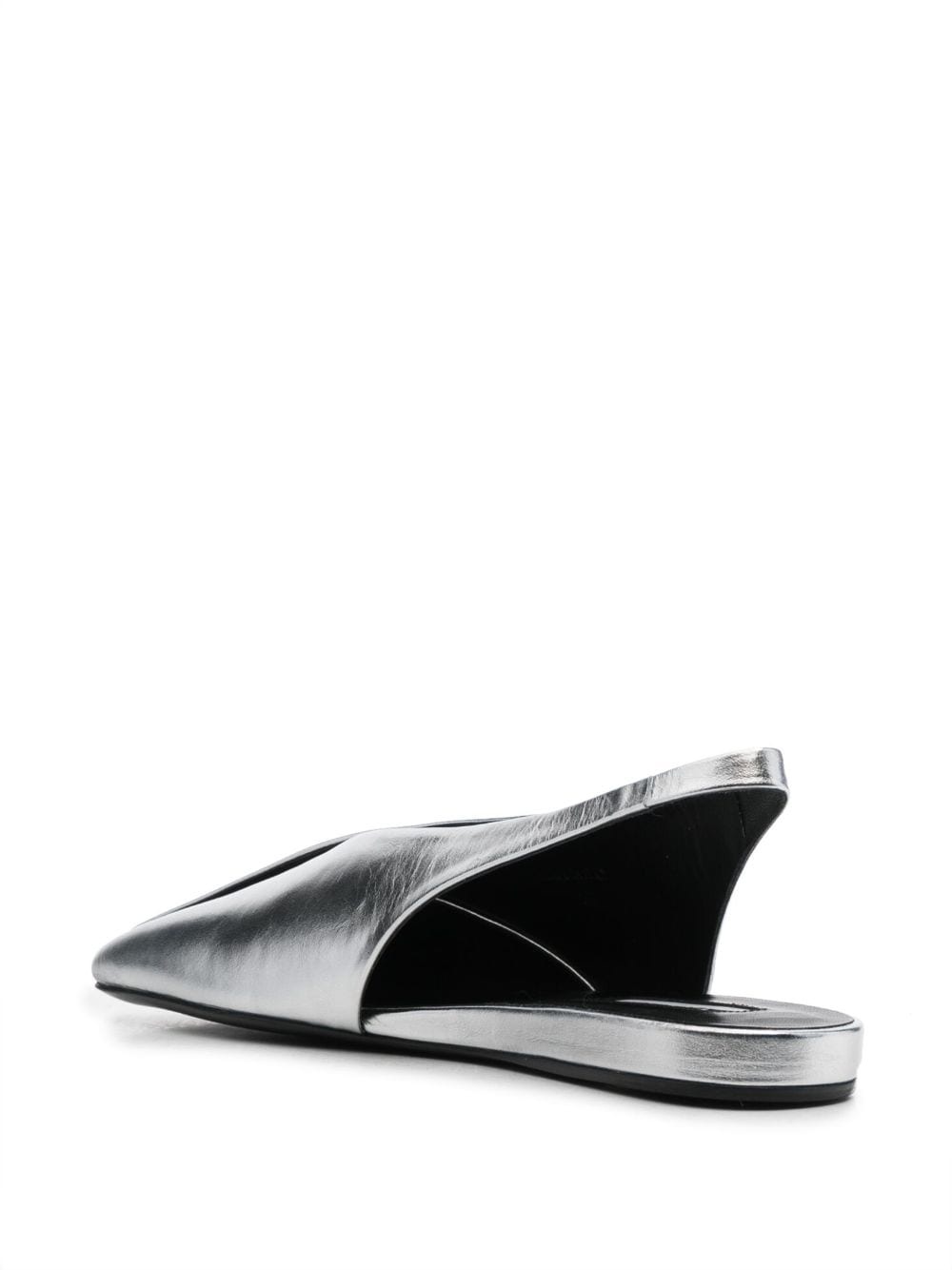 square-toe metallic ballerina shoes - 3