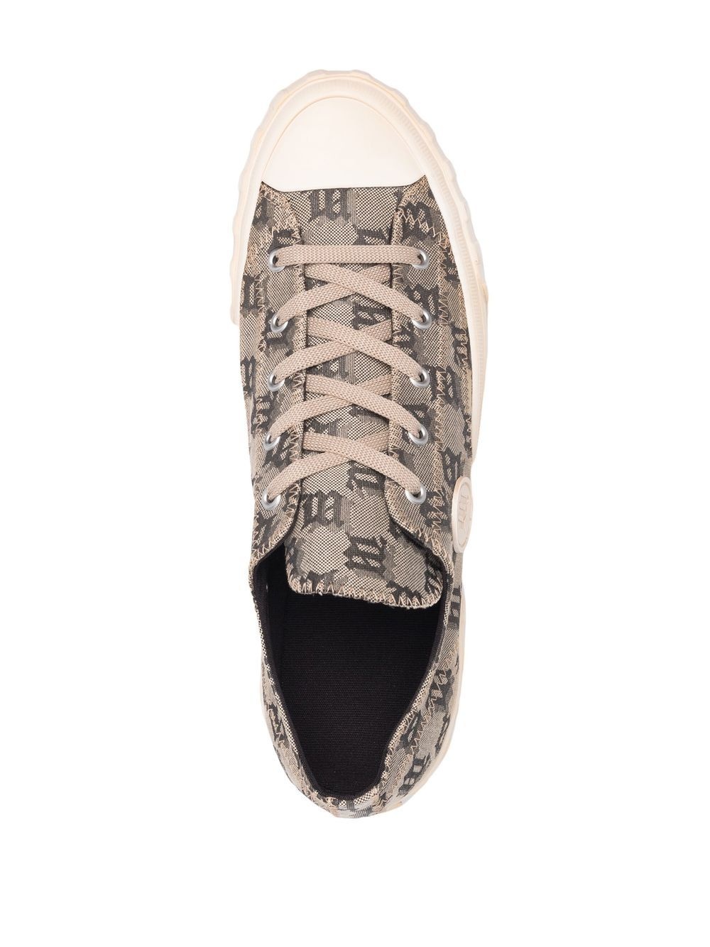 monogram lace-up sneakers - 4