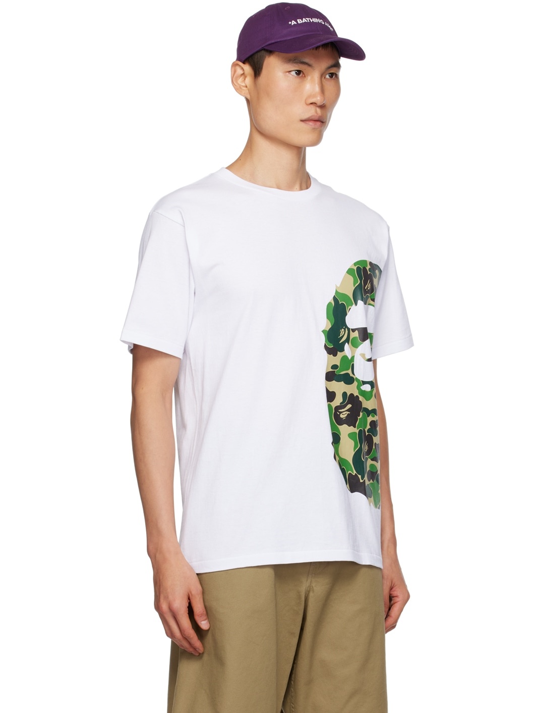 White ABC Camo Side Big Ape Head T-Shirt - 2