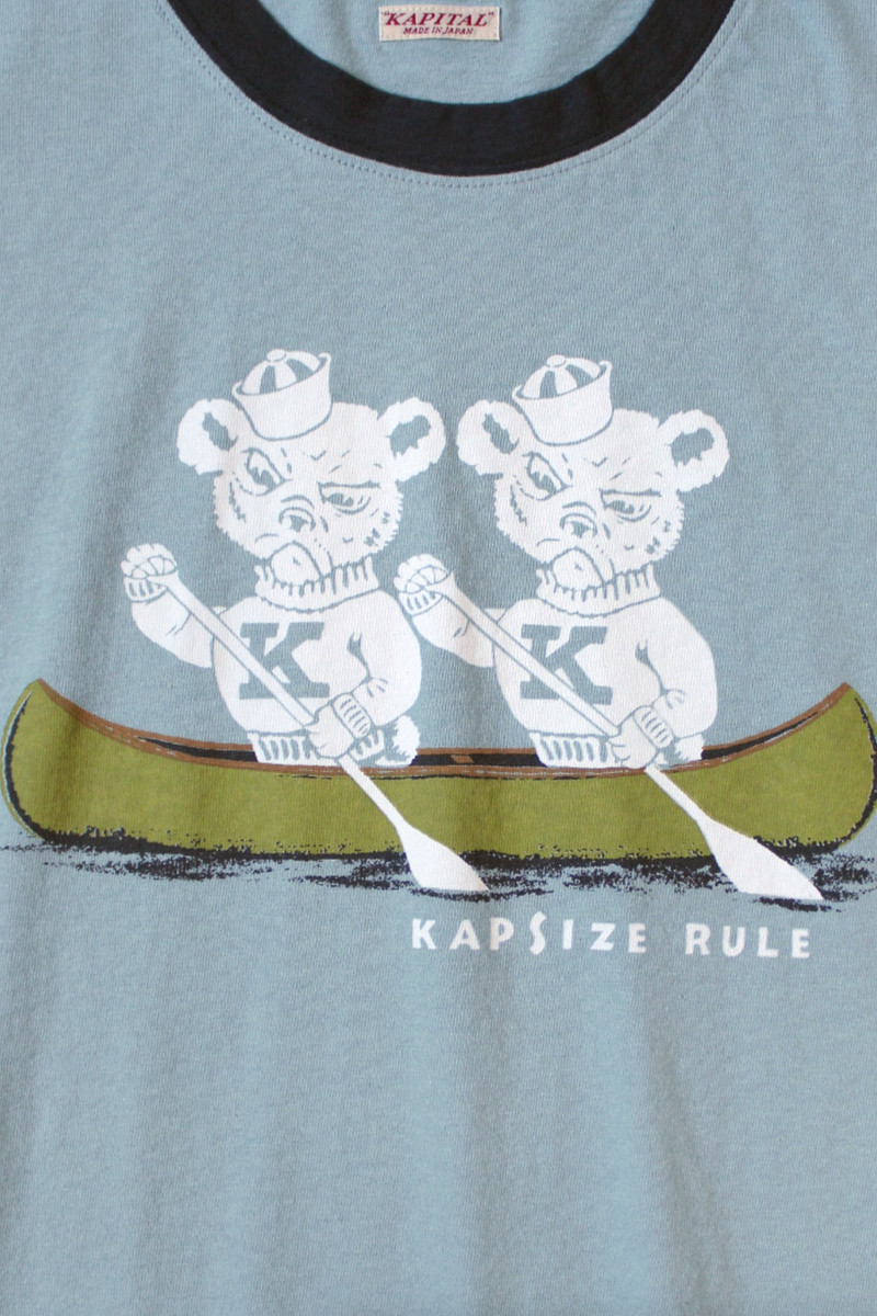 Kapital 20/- Jersey RINGER T ("K" BEAR) - Blue Grey outlook
