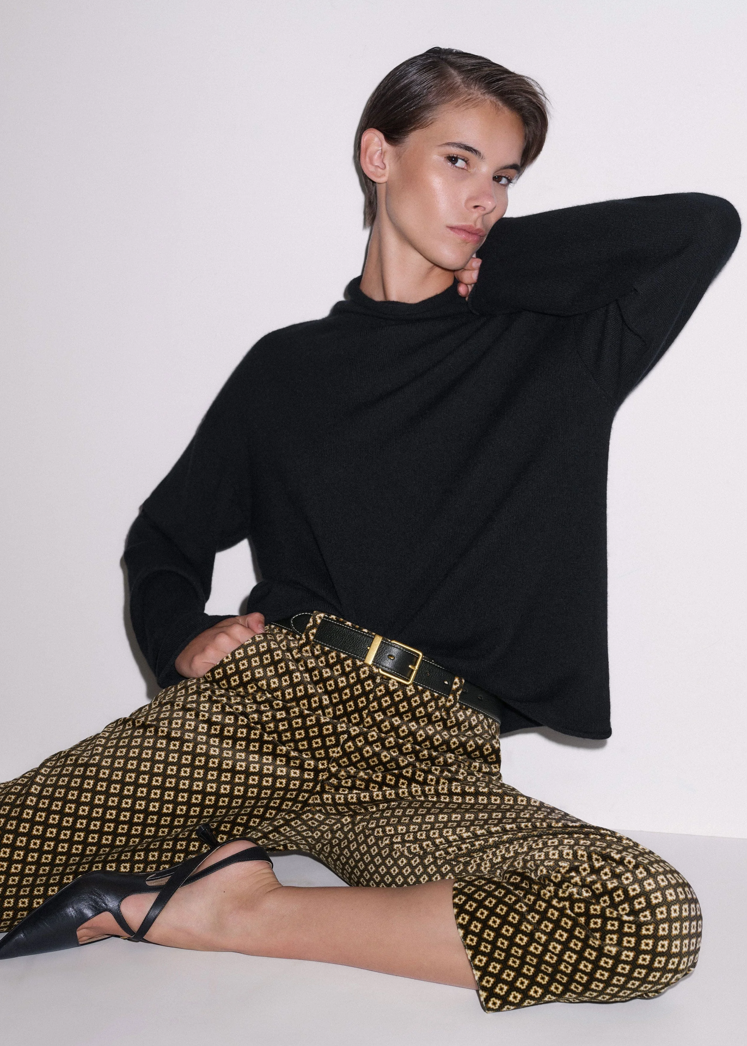 High Neck Relaxed Sweater - 1