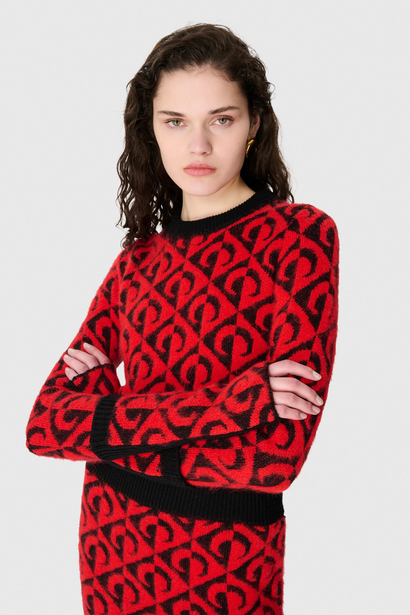 MOON LOZENGE KNIT CROPPED SWEATER 4