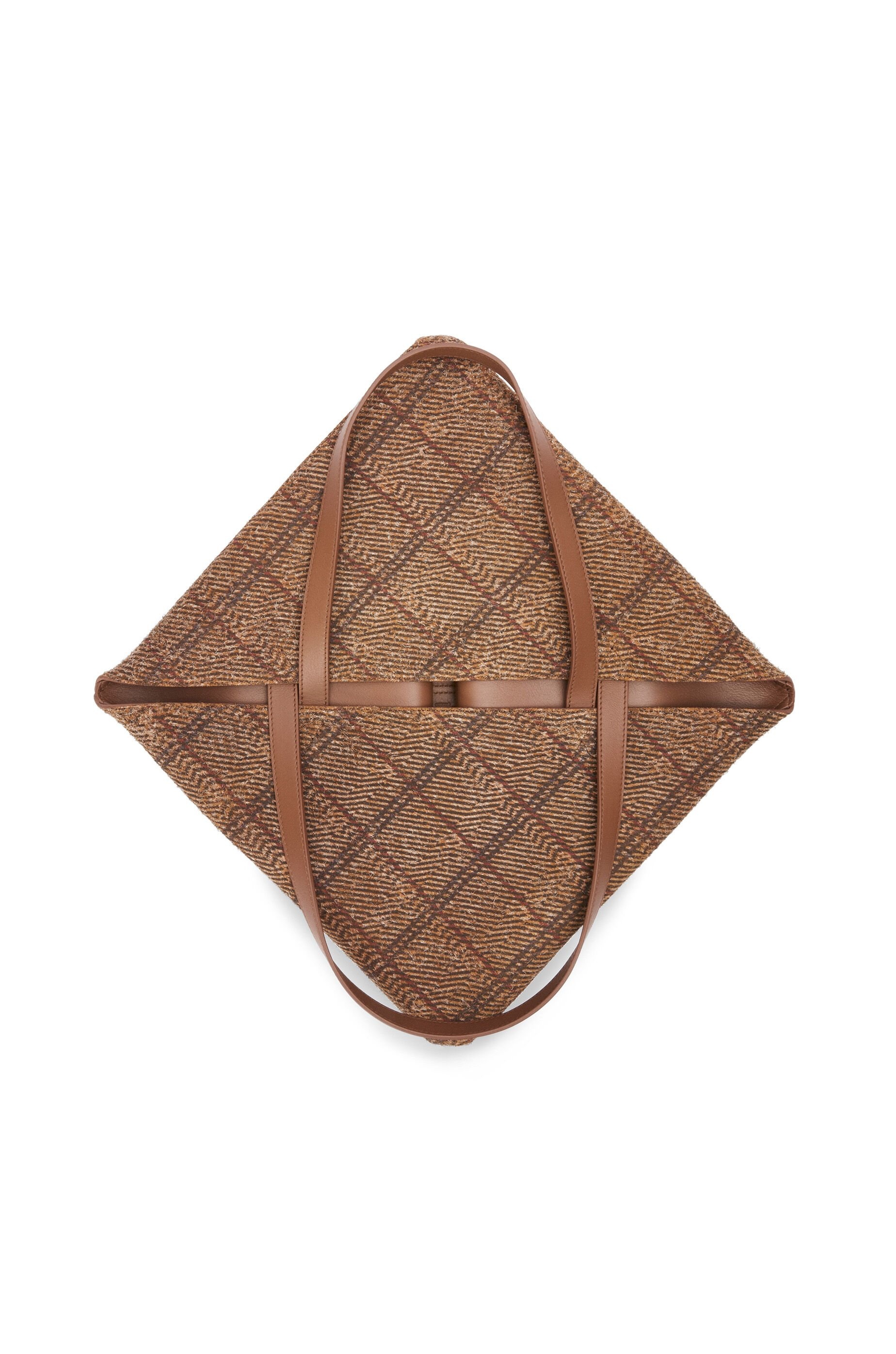 XL Puzzle Fold tote in tartan brushed suede - 6