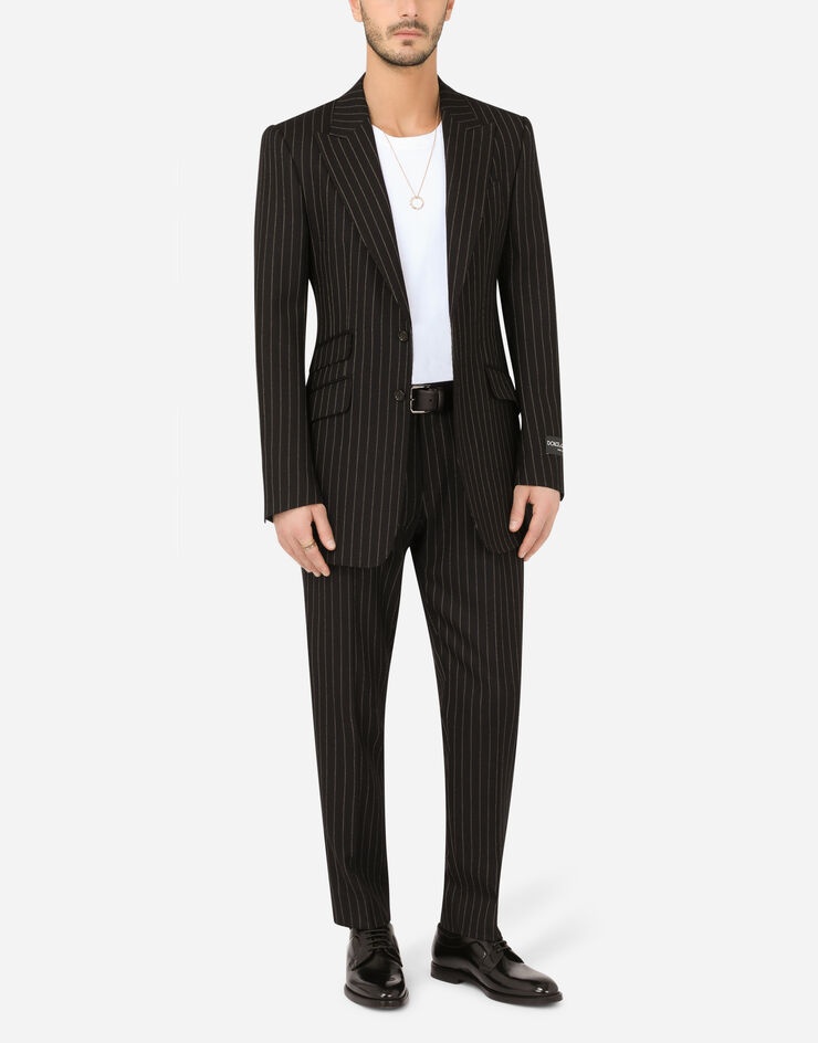 Pinstripe wool Beat-fit jacket - 7