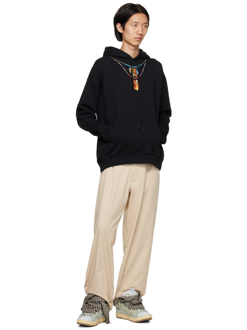 Marcelo Burlon County Of Milan Black Printed Hoodie outlook