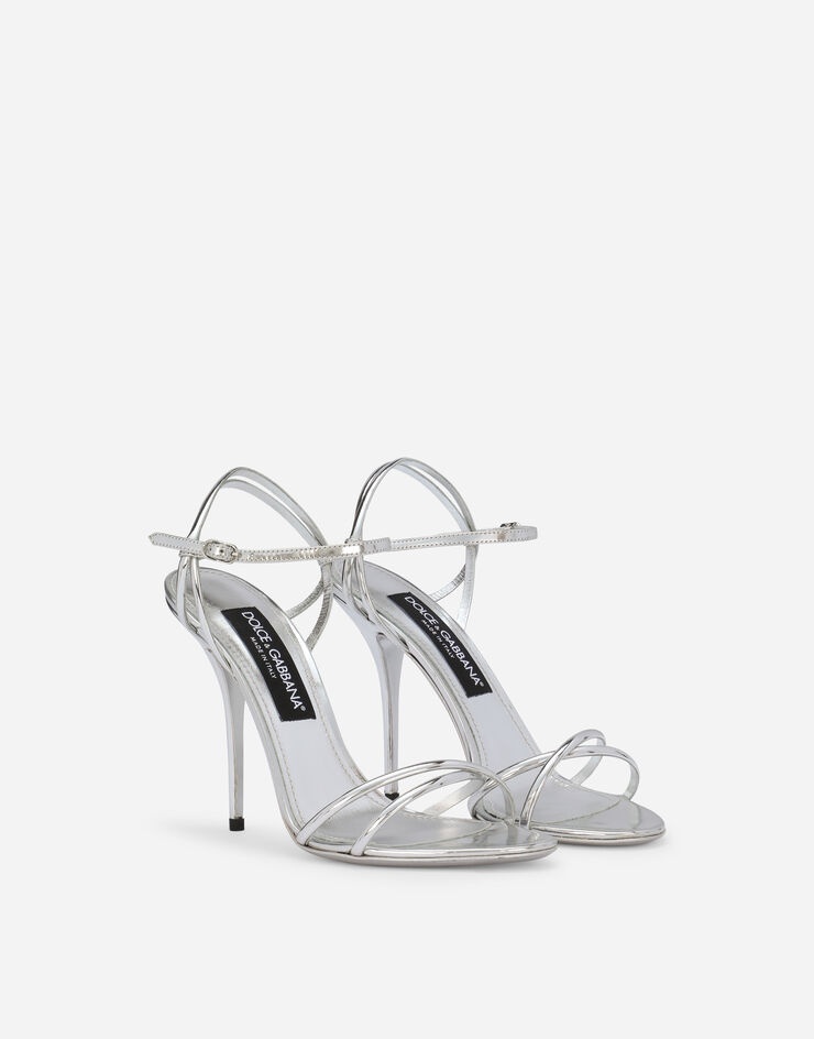 Mirrored-effect calfskin sandals - 2