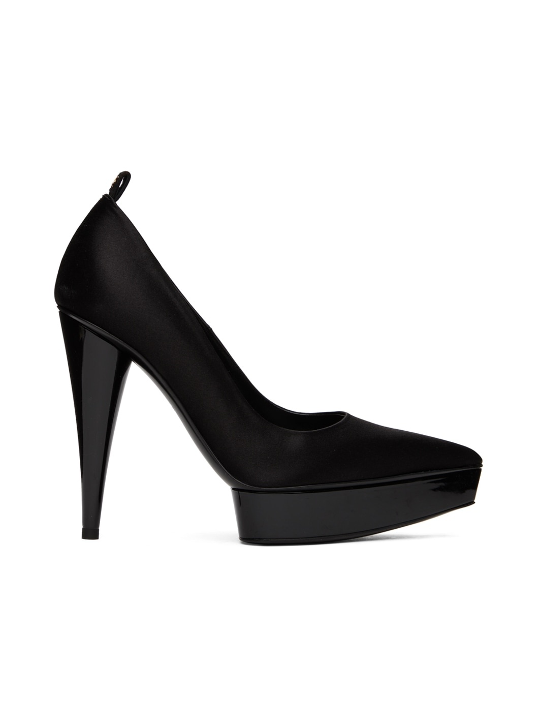 Black Satin Heels - 1
