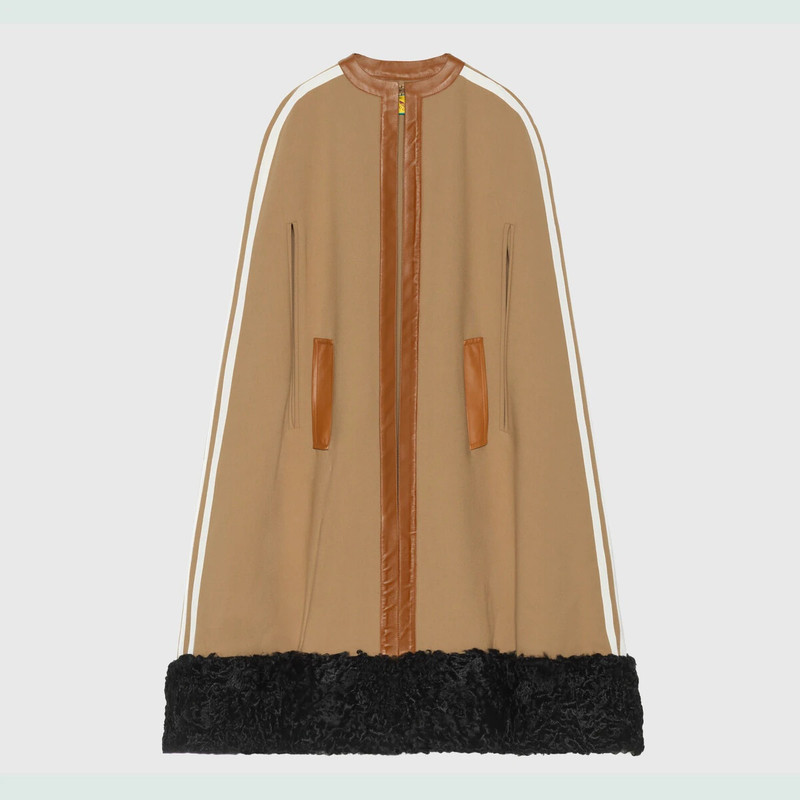 adidas x Gucci wool and shearling cape 1