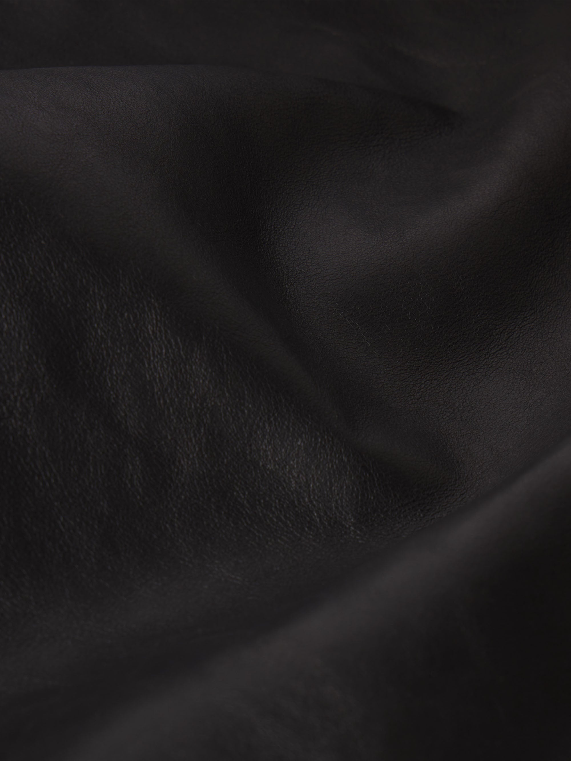 Tailored Leather Coat in Black - 5