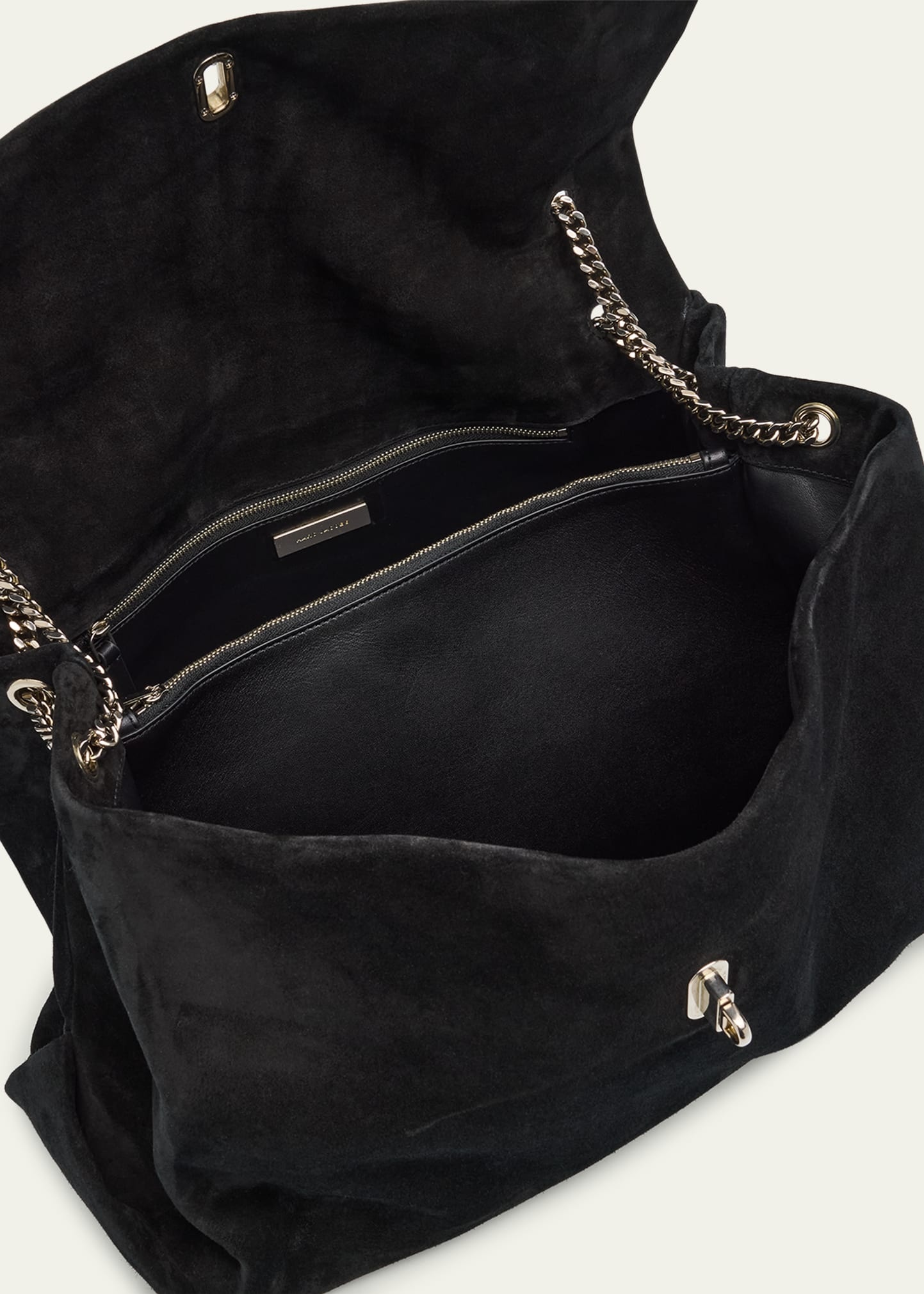 Large Suede Chain Shoulder Bag - 4