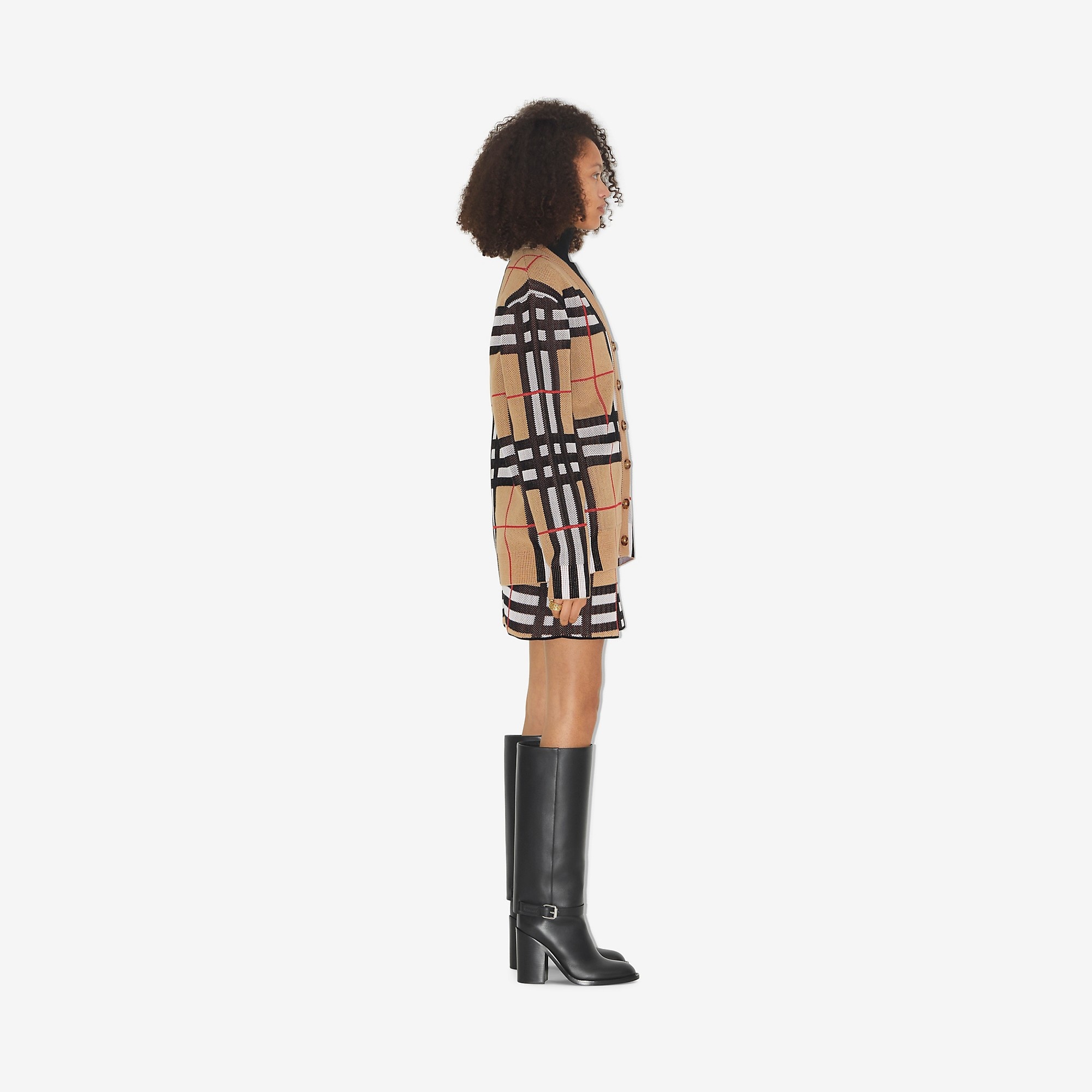 Check Technical Cotton Cardigan - 3