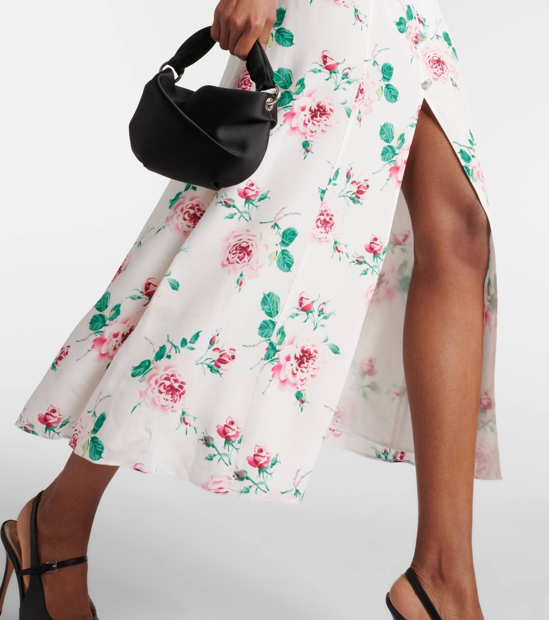 Floral silk midi dress - 5