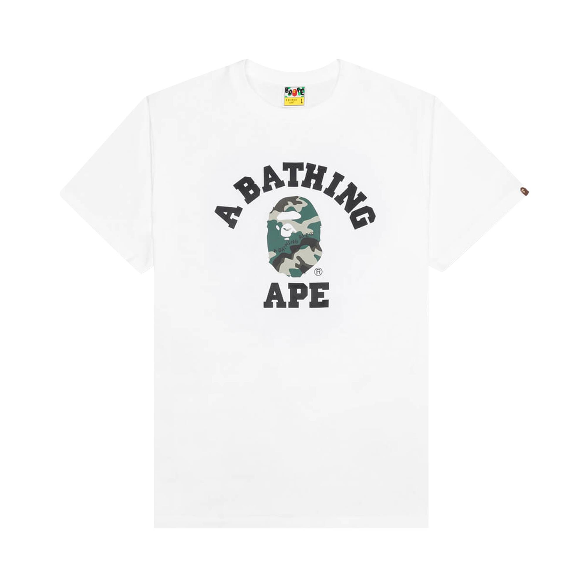 BAPE Woodland Camo College Tee 'White' - 1