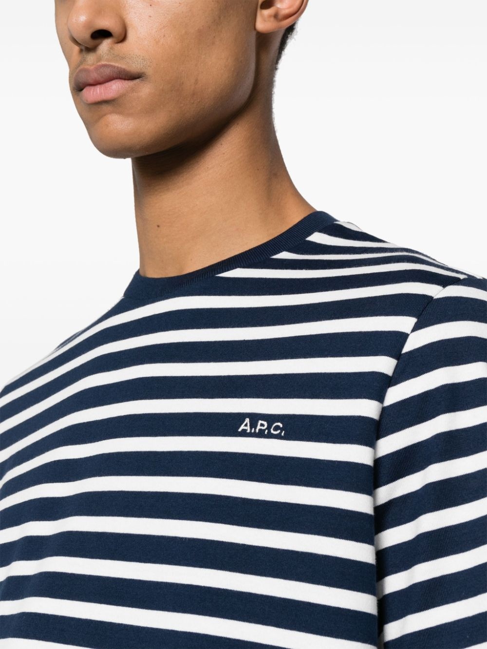 stripe-print cotton T-shirt - 5