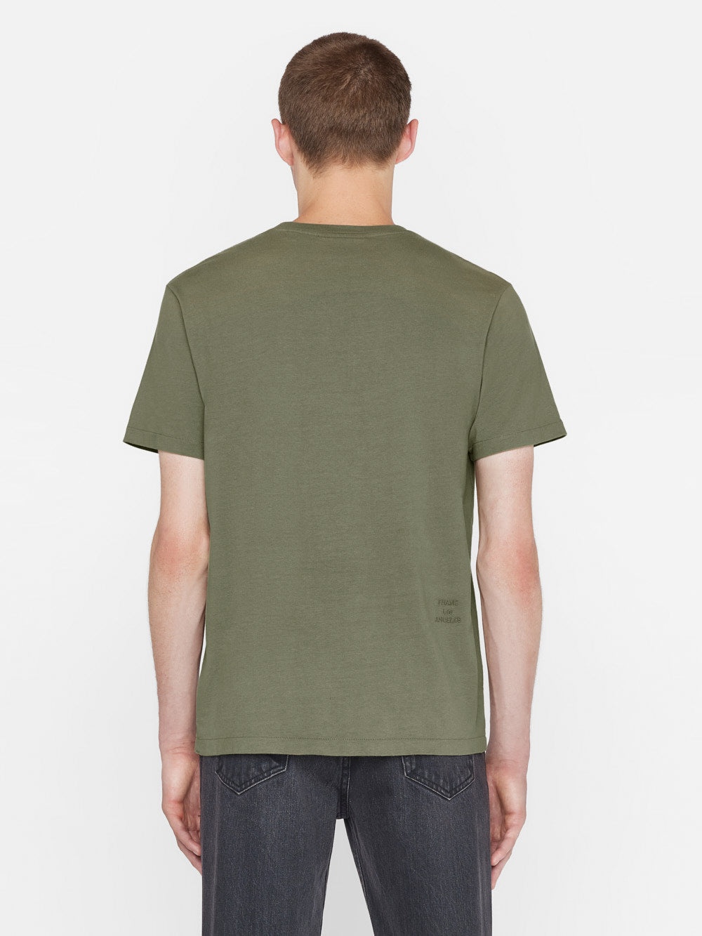 FRAME Logo Tee in Khaki Green - 7