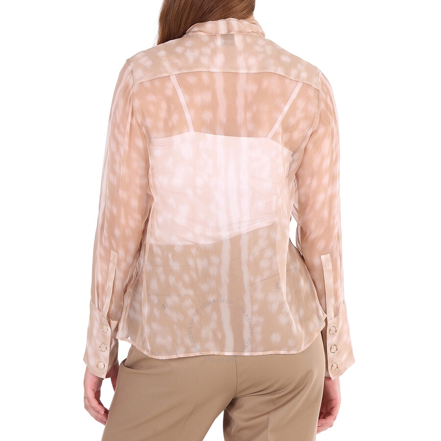 Burberry Beige Deer Print Pussybow Blouse - 3