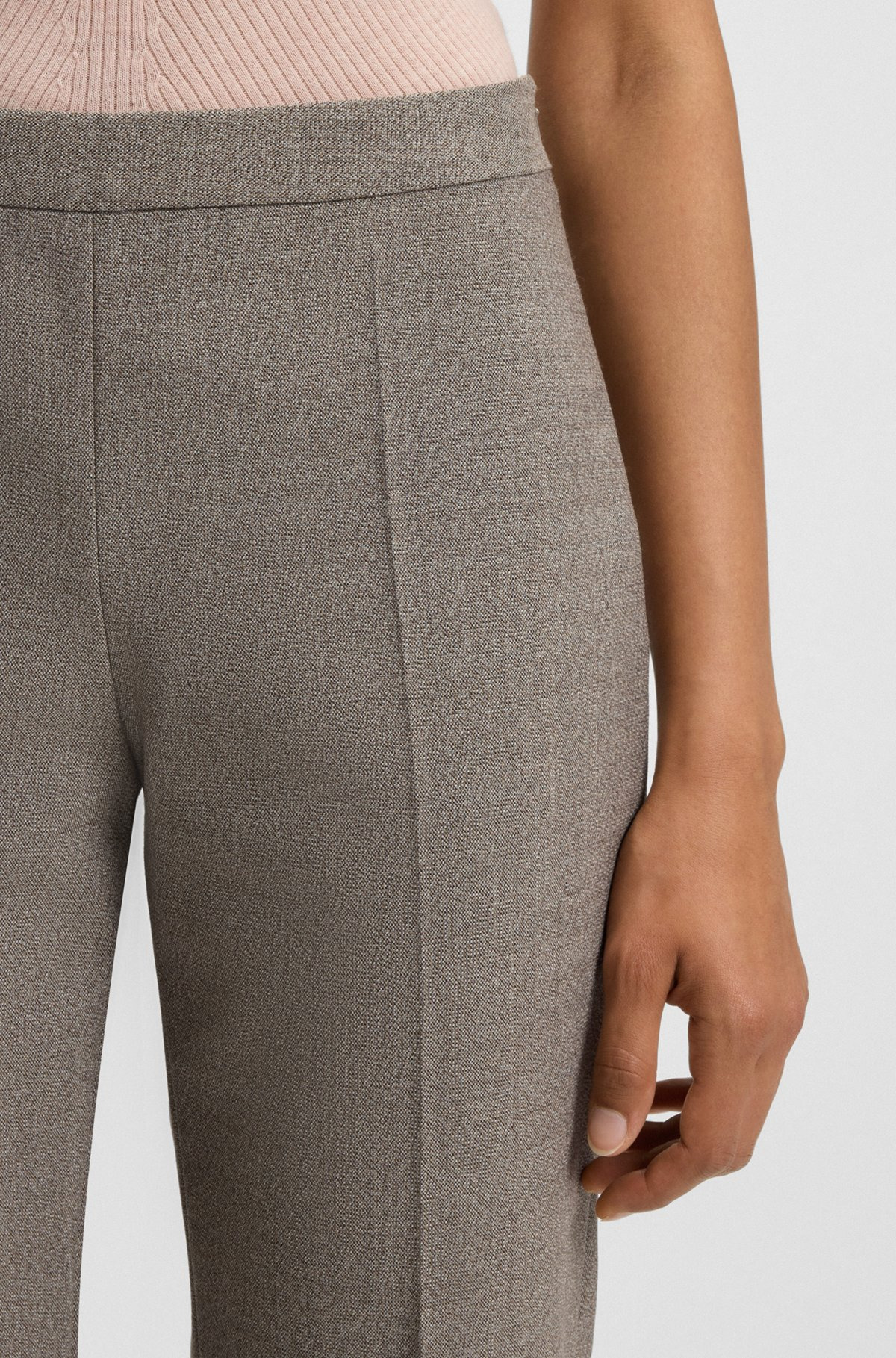 REGULAR-FIT PANTS IN A MICRO-PATTERN WOOL BLEND - 5