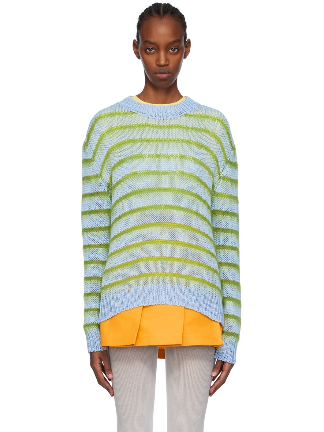 Blue & Green Striped Sweater - 1