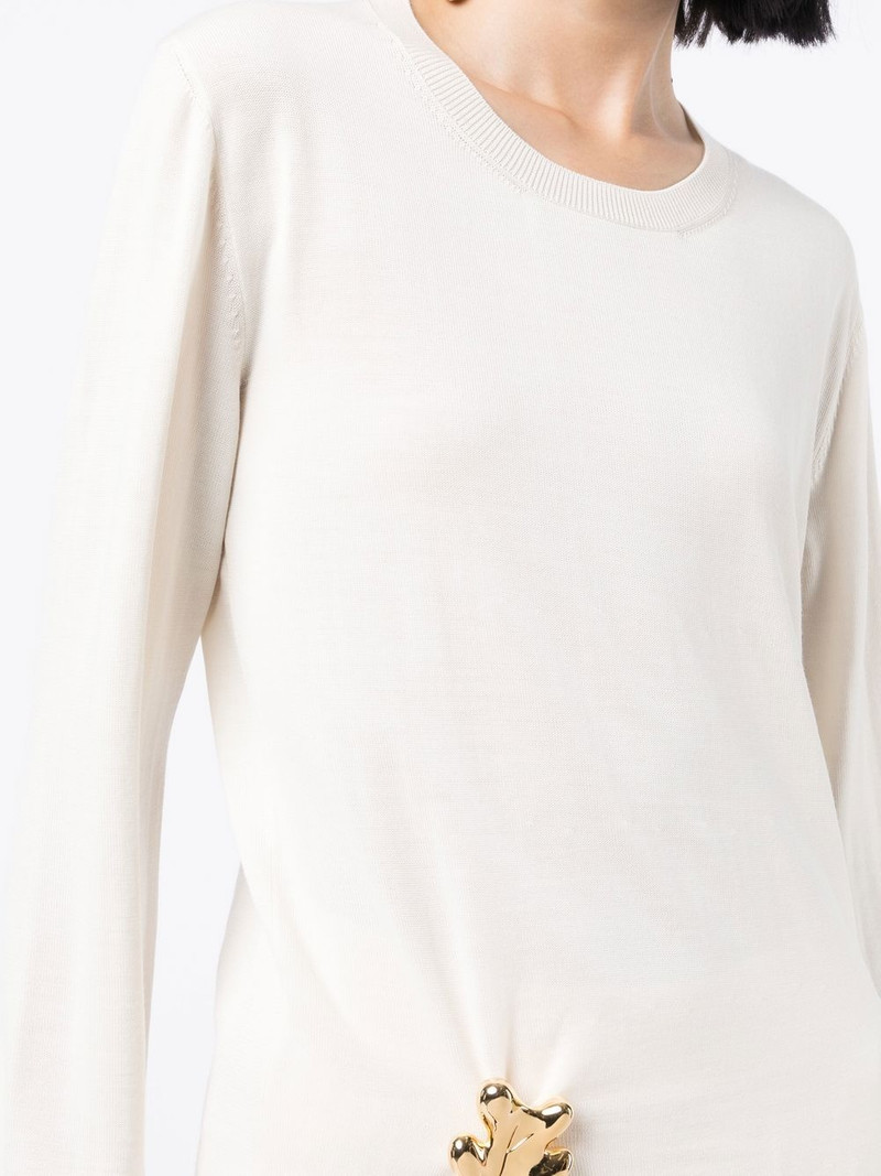 embellished crew-neck jumper 5