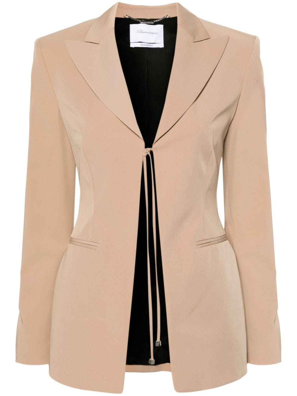 tie-fastening single-breasted blazer - 1