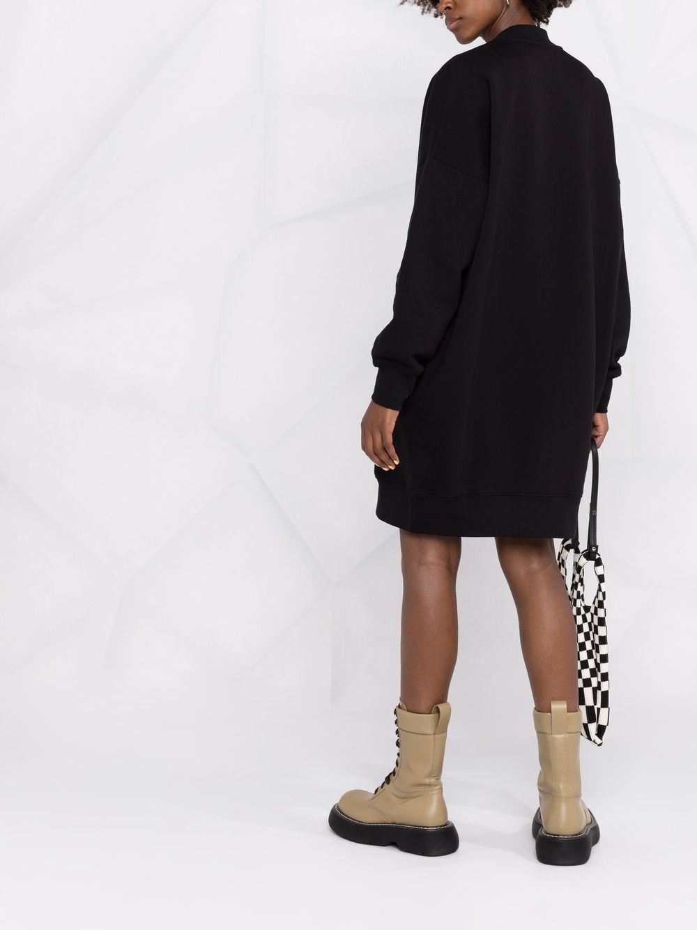 brushstroke-logo sweatshirt dress - 6
