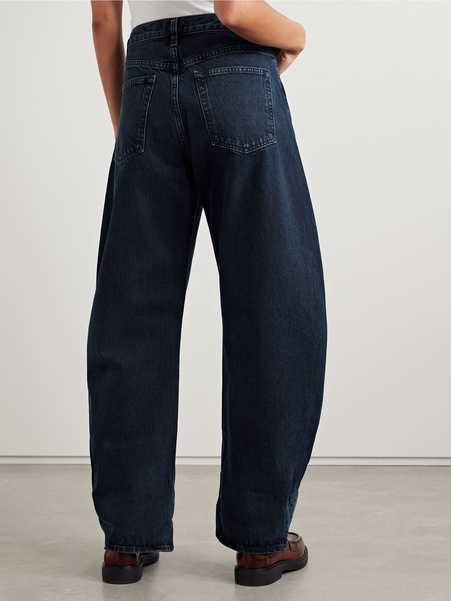 The Bubble high-rise barrel-leg jeans Dark denim - 4