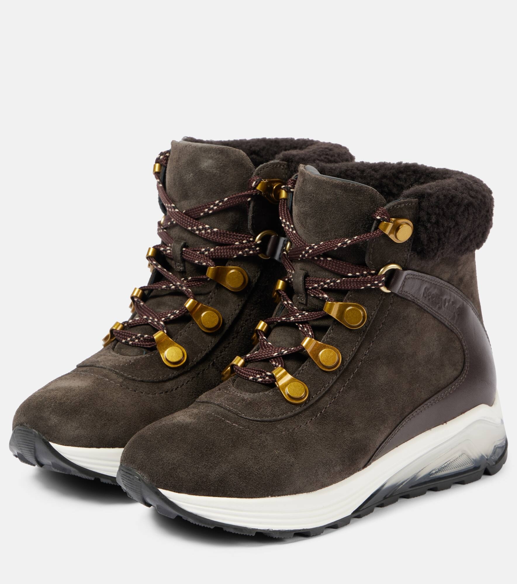 Brett shearling-trimmed suede hiking boots - 4