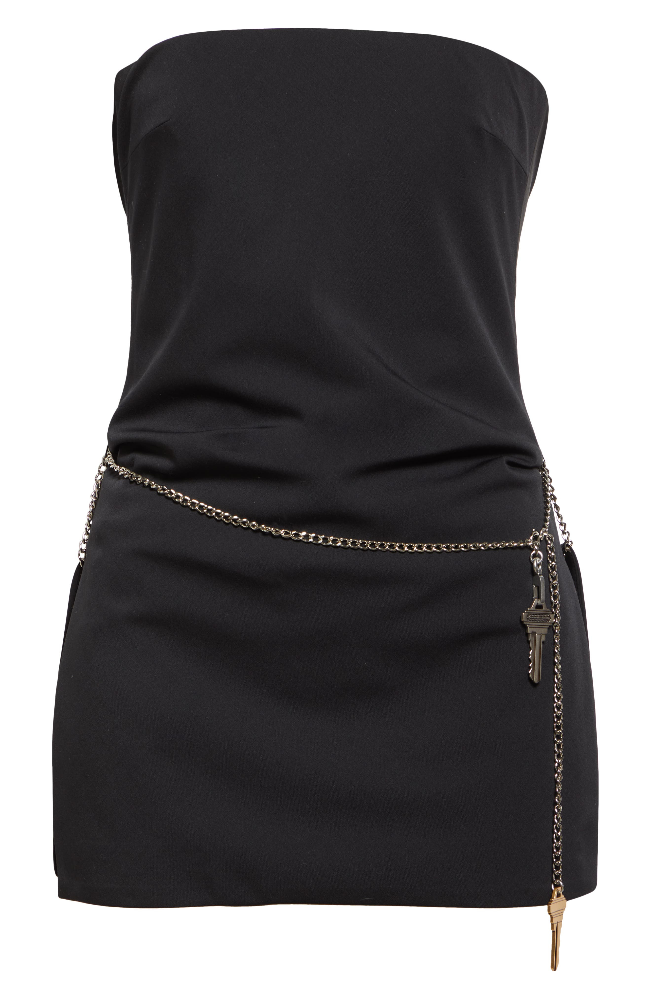Alexander Wang Chain Belt Stretch Wool Blend Minidress in Black at Nordstrom - 6