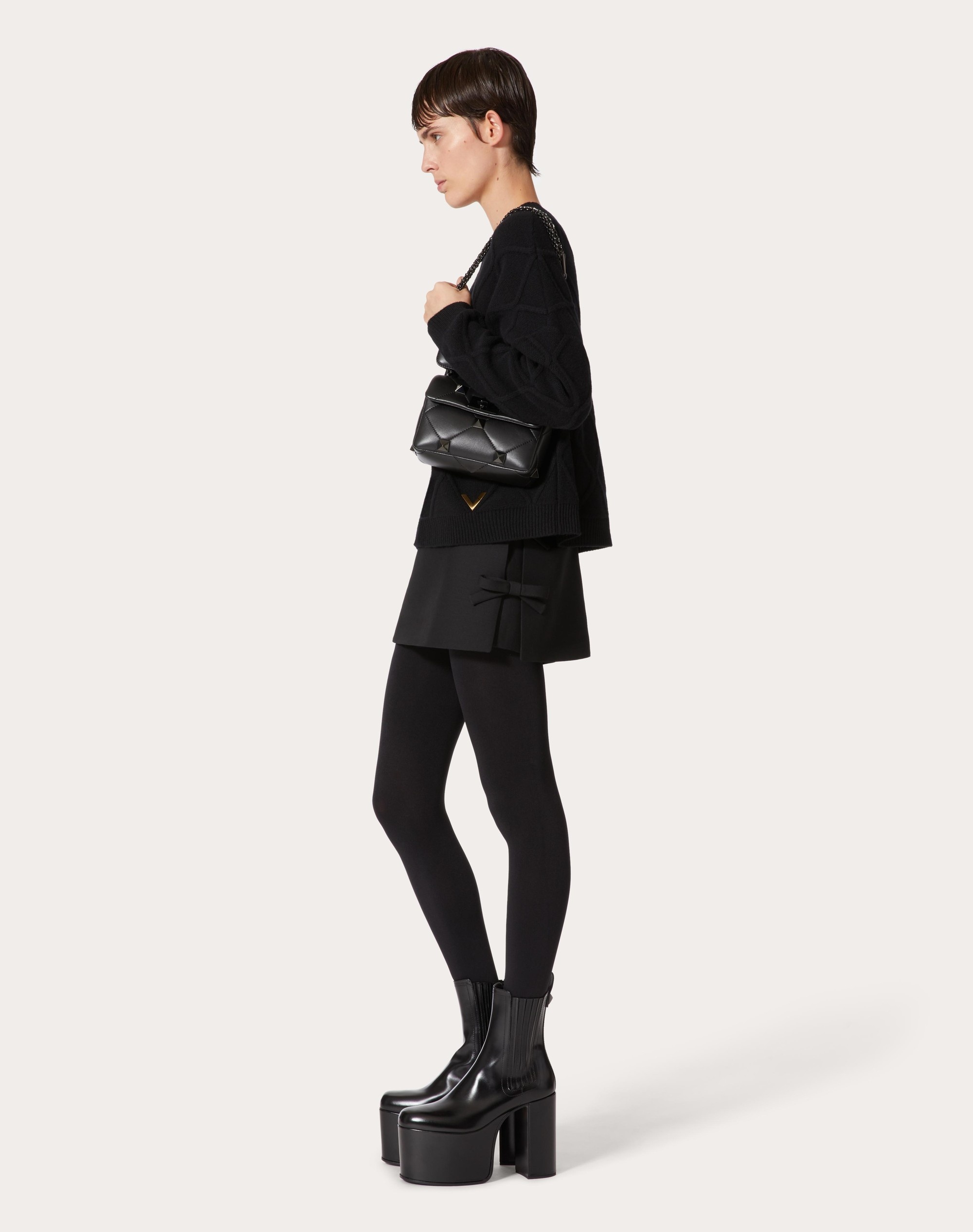 CREPE COUTURE SKORT WITH BOW DETAILS - 2